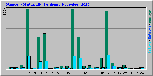 Stunden-Statistik im Monat November 2025